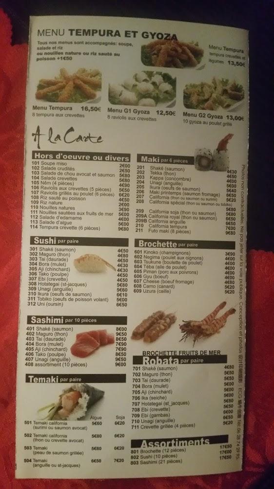 Restaurant Japonais - Menu Image 1